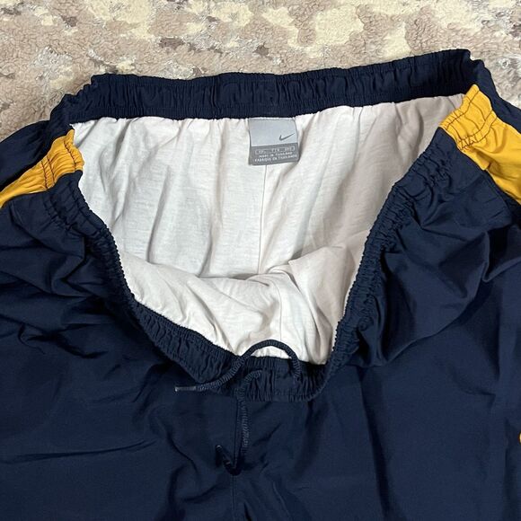 Vintage Y2K Nike Warm Up Track Lined Pants Mens 2XL Baggy Navy Gold Basketball - Picture 5 of 13